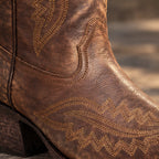 Rosemont Women's Orthopedic Cowboy Boots with Western Stitching - Chocolate Brown - female - Eric Muller - Image 4