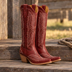 Rosemont Women's Orthopedic Cowboy Boots with Western Stitching - Red - Footwear > Boots > Cowboy Boots - Eric Muller - Image 1