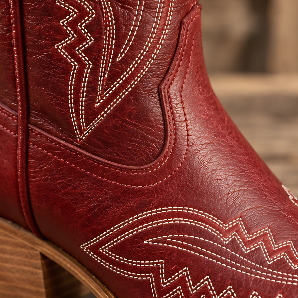 Rosemont Women's Orthopedic Cowboy Boots with Western Stitching - Red - Footwear > Boots > Cowboy Boots - Eric Muller - Image 3