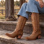 Rosemont Women's Orthopedic Cowboy Boots with Western Stitching - Brown - Shoes - Eric Muller - Image 2
