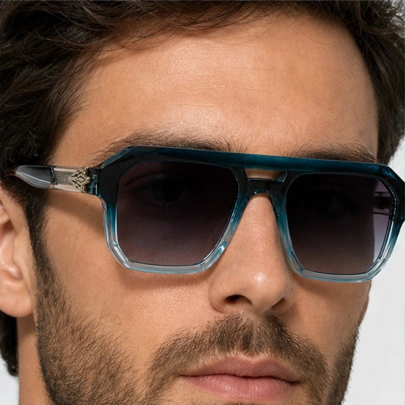 Rothmere Flat-Top Navigator Shades - Cobalt - navigator sunglasses - Eric Muller - Image 3