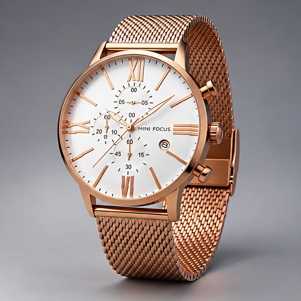 Rovello Men's Stainless Steel Chronograph Watch 45mm - Rose Gold - Accessories > Watches > Chronograph Watches - Eric Muller - Image 1