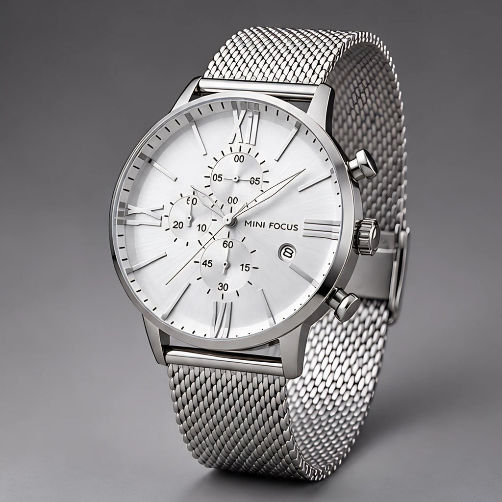 Rovello Men's Stainless Steel Chronograph Watch 45mm - Silver - Accessories > Watches > Chronograph Watches - Eric Muller - Image 1