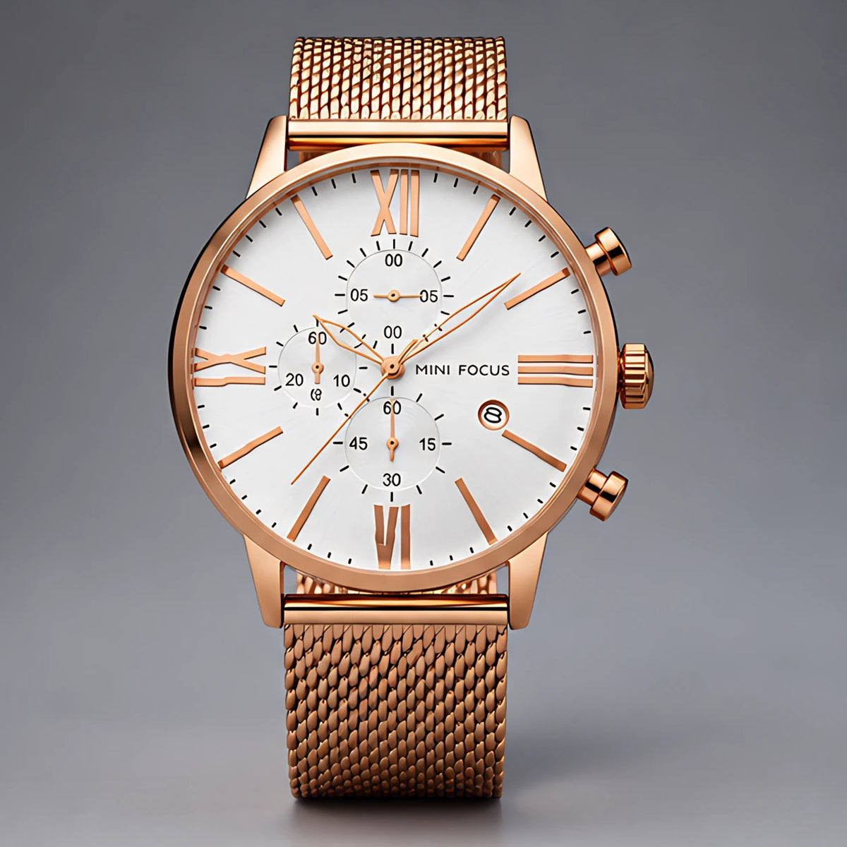 Rovello Men's Stainless Steel Chronograph Watch 45mm - Rose Gold - Accessories > Watches > Chronograph Watches - Eric Muller - Image 2