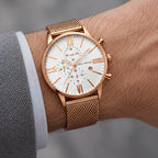 Rovello Men's Stainless Steel Chronograph Watch 45mm - Rose Gold - male - Eric Muller - Image 3