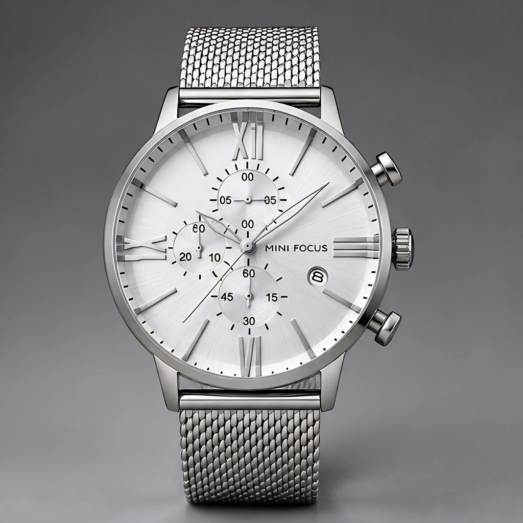 Rovello Men's Stainless Steel Chronograph Watch 45mm - Silver - Accessories > Watches > Chronograph Watches - Eric Muller - Image 2