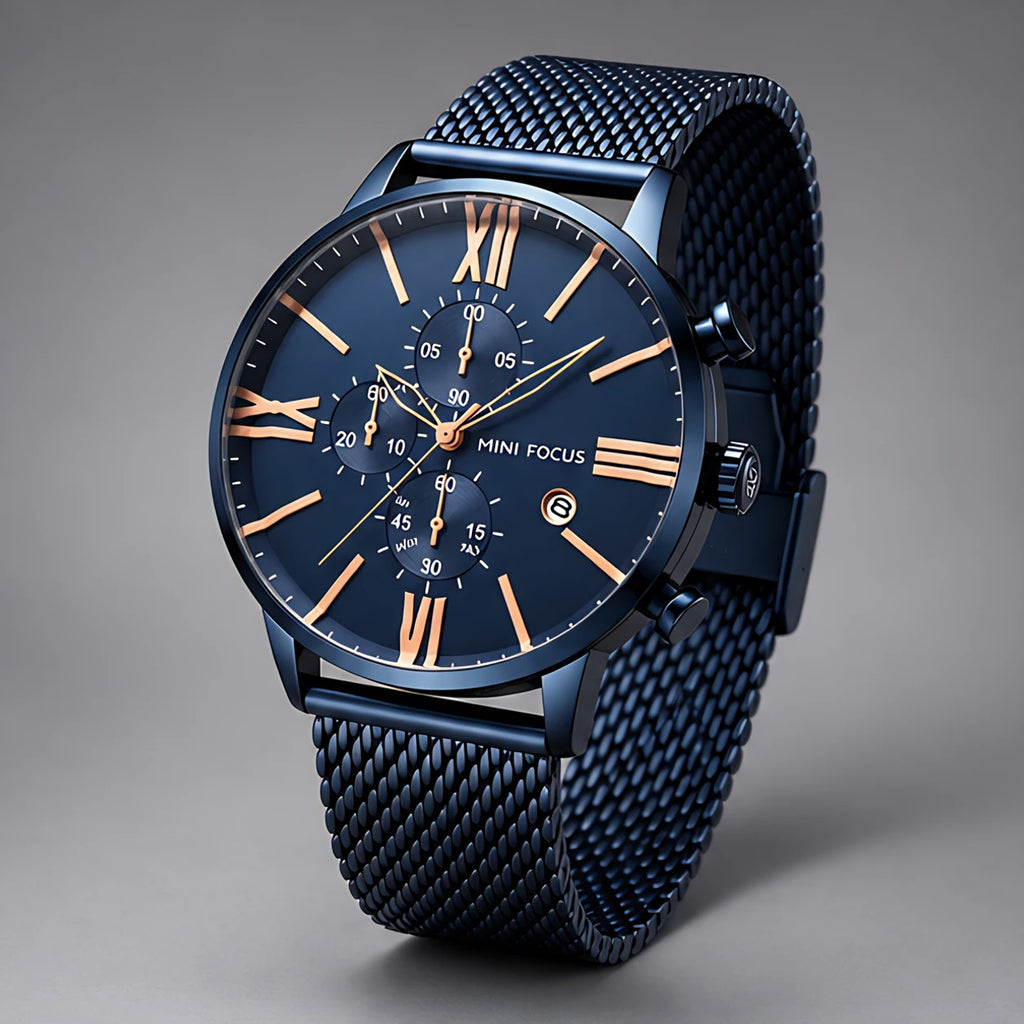 Rovello Men's Stainless Steel Chronograph Watch 45mm - Royal Blue - Accessories > Watches > Chronograph Watches - Eric Muller - Image 1