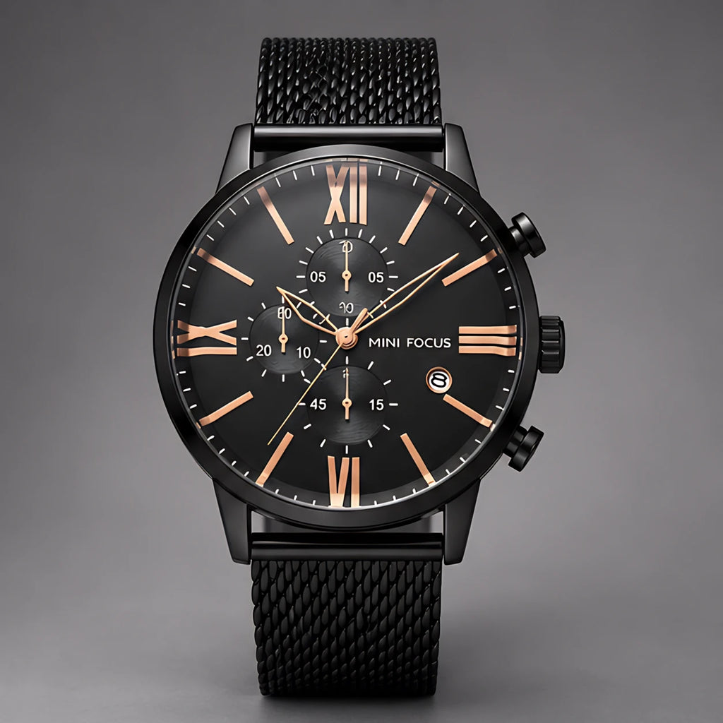 Rovello Men's Stainless Steel Chronograph Watch 45mm - Charcoal - Accessories > Watches > Chronograph Watches - Eric Muller - Image 2