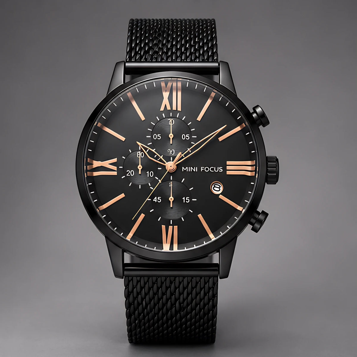 Rovello Men's Stainless Steel Chronograph Watch 45mm - Charcoal - Accessories > Watches > Chronograph Watches - Eric Muller - Image 2