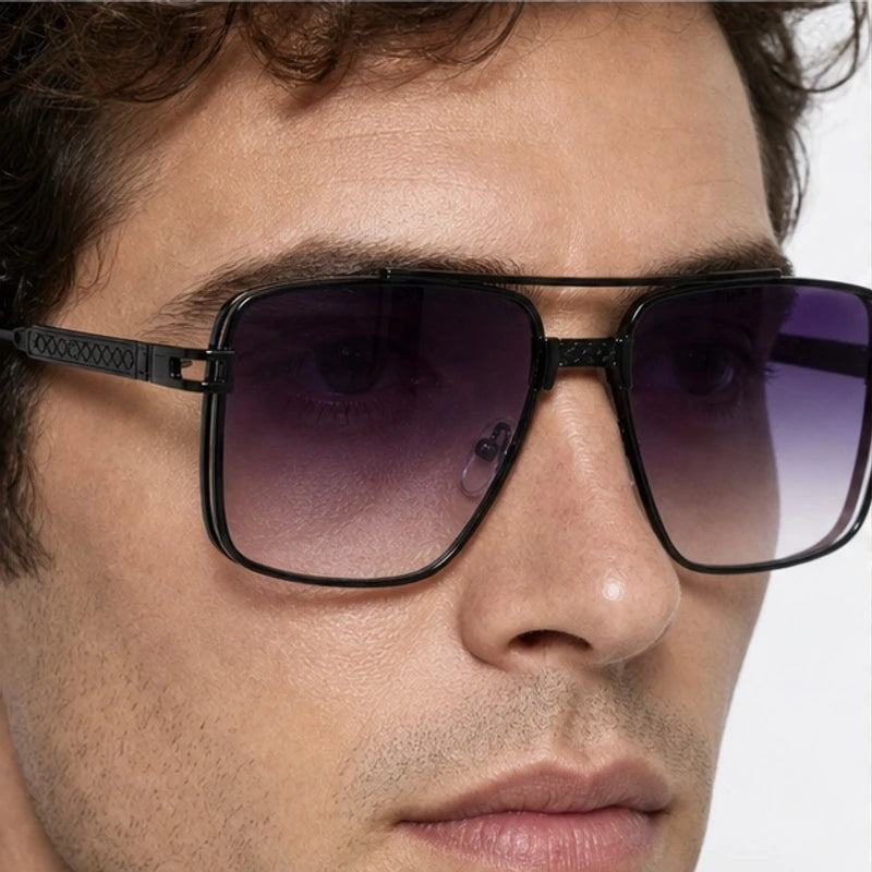Rowan Square Navigator Shades - Noir - square sunglasses - Eric Muller - Image 3
