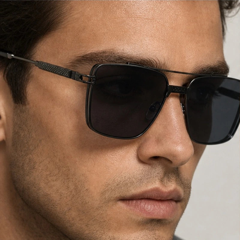 Rowan Square Navigator Shades - Graphite - square sunglasses - Eric Muller - Image 3