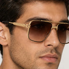 Rowan Square Navigator Shades - Amber - square sunglasses - Eric Muller - Image 3