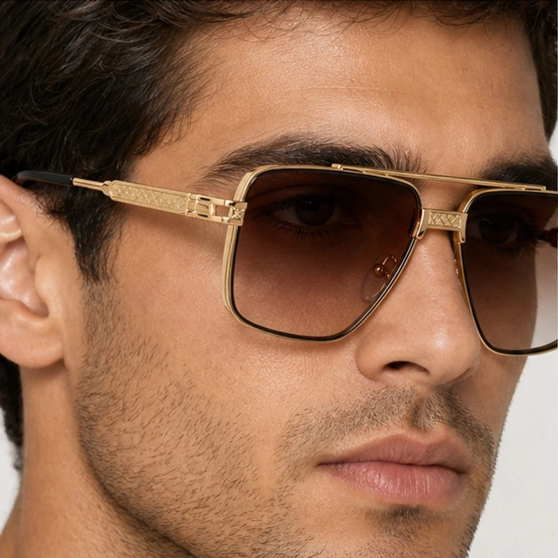 Rowan Square Navigator Shades - Amber - square sunglasses - Eric Muller - Image 3