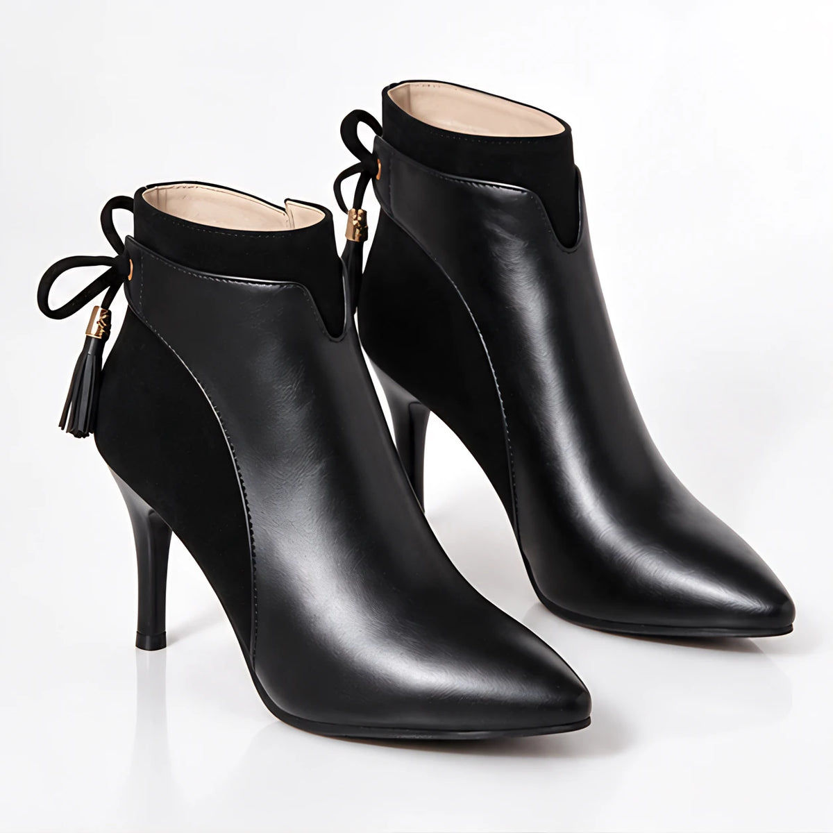 Roxana Women's Tasseled Stiletto Ankle Boots - Jet - Women's Footwear > Boots > Stiletto Ankle Boots - Eric Muller - Image 1