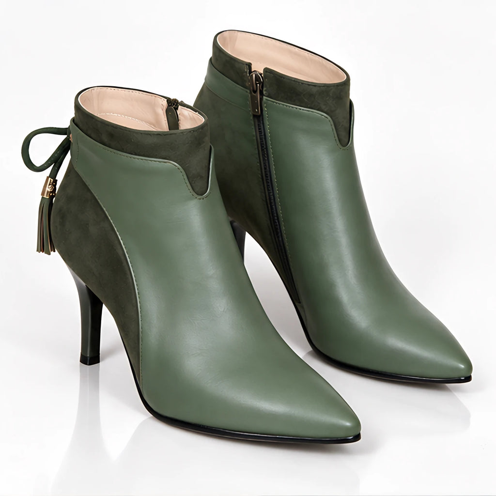 Roxana Women's Tasseled Stiletto Ankle Boots - Moss - Women's Footwear > Boots > Stiletto Ankle Boots - Eric Muller - Image 1