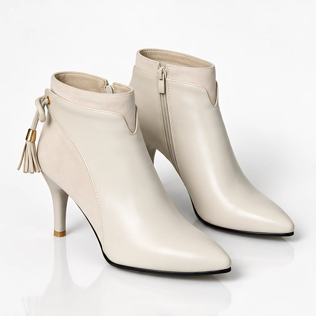 Roxana Women's Tasseled Stiletto Ankle Boots - Bone - Women's Footwear > Boots > Stiletto Ankle Boots - Eric Muller - Image 1