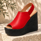 Selene Slingback Wedge Sandal - Red - Shoes - Eric Muller - Image 1