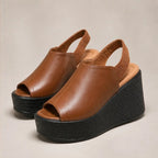 Selene Slingback Wedge Sandal - Brown - Shoes - Eric Muller - Image 1