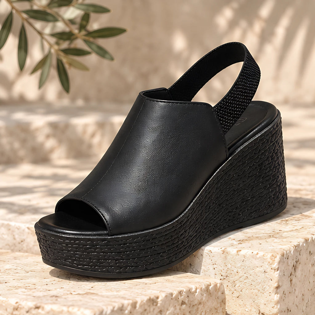 Selene Slingback Wedge Sandal - Black - Shoes - Eric Muller - Image 1