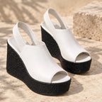 Selene Slingback Wedge Sandal - White - women's sandals - Eric Muller - Image 2