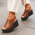 Selene Slingback Wedge Sandal - Brown - slingback sandals - Eric Muller - Image 4