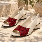 Serafina Women's Croc-Embossed Slingback Sandals - Red - womens_footwear - Eric Muller - Image 2