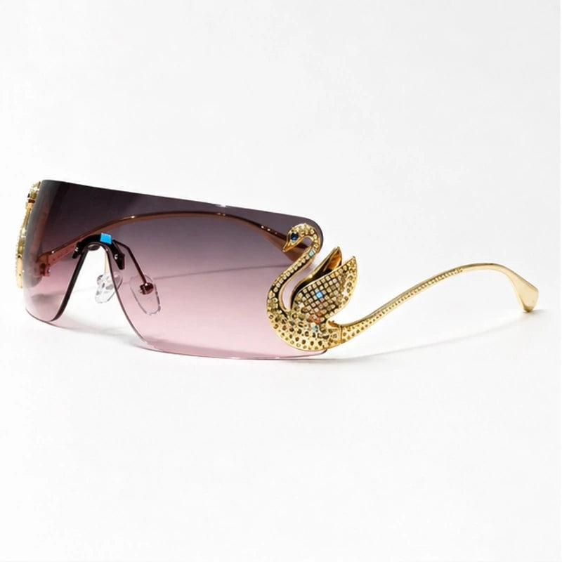 Seraph Rimless Shield Shades - Blush - Sunglasses - Eric Muller - Image 1
