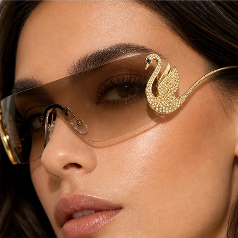 Seraph Rimless Shield Shades - Pearl - rimless sunglasses - Eric Muller - Image 3