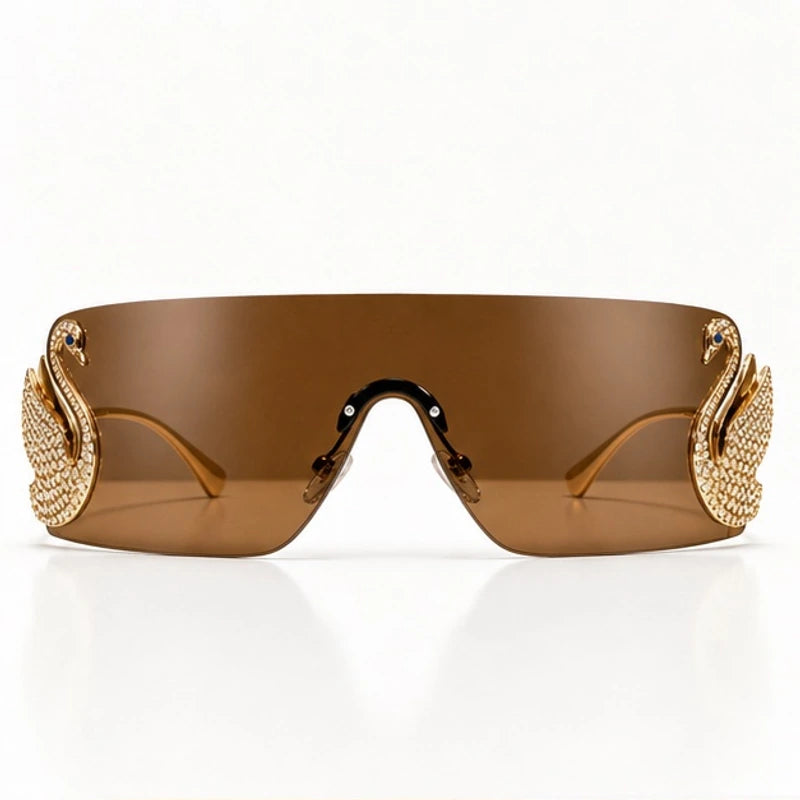 Seraph Rimless Shield Shades - Amber - sunglasses - Eric Muller - Image 2