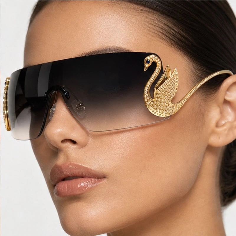 Seraph Rimless Shield Shades - Noir - rimless sunglasses - Eric Muller - Image 3