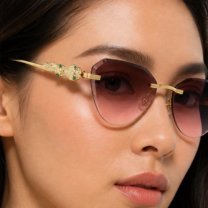 Seraphine Rimless Cat-Eye Shades - Blush - cat-eye sunglasses - Eric Muller - Image 3