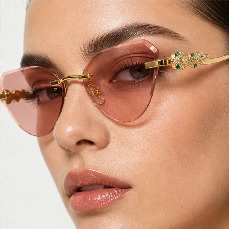 Seraphine Rimless Cat-Eye Shades - Petal - cat-eye sunglasses - Eric Muller - Image 3