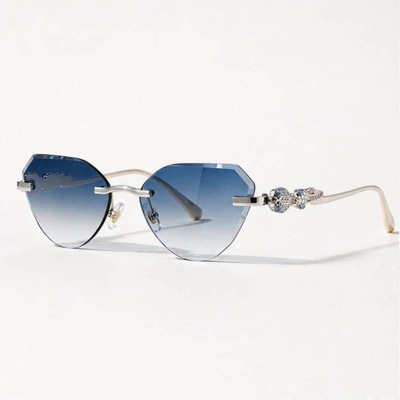 Seraphine Rimless Cat-Eye Shades - Sapphire - Sunglasses - Eric Muller - Image 1