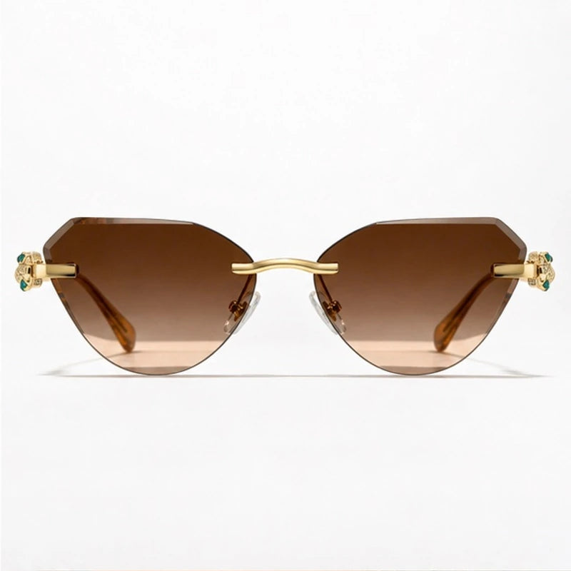 Seraphine Rimless Cat-Eye Shades - Amber - sunglasses - Eric Muller - Image 2
