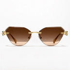 Seraphine Rimless Cat-Eye Shades - Amber - sunglasses - Eric Muller - Image 2