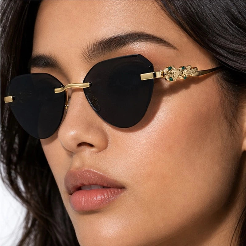 Seraphine Rimless Cat-Eye Shades - Noir - cat-eye sunglasses - Eric Muller - Image 3