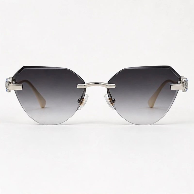 Seraphine Rimless Cat-Eye Shades - Onyx - sunglasses - Eric Muller - Image 2
