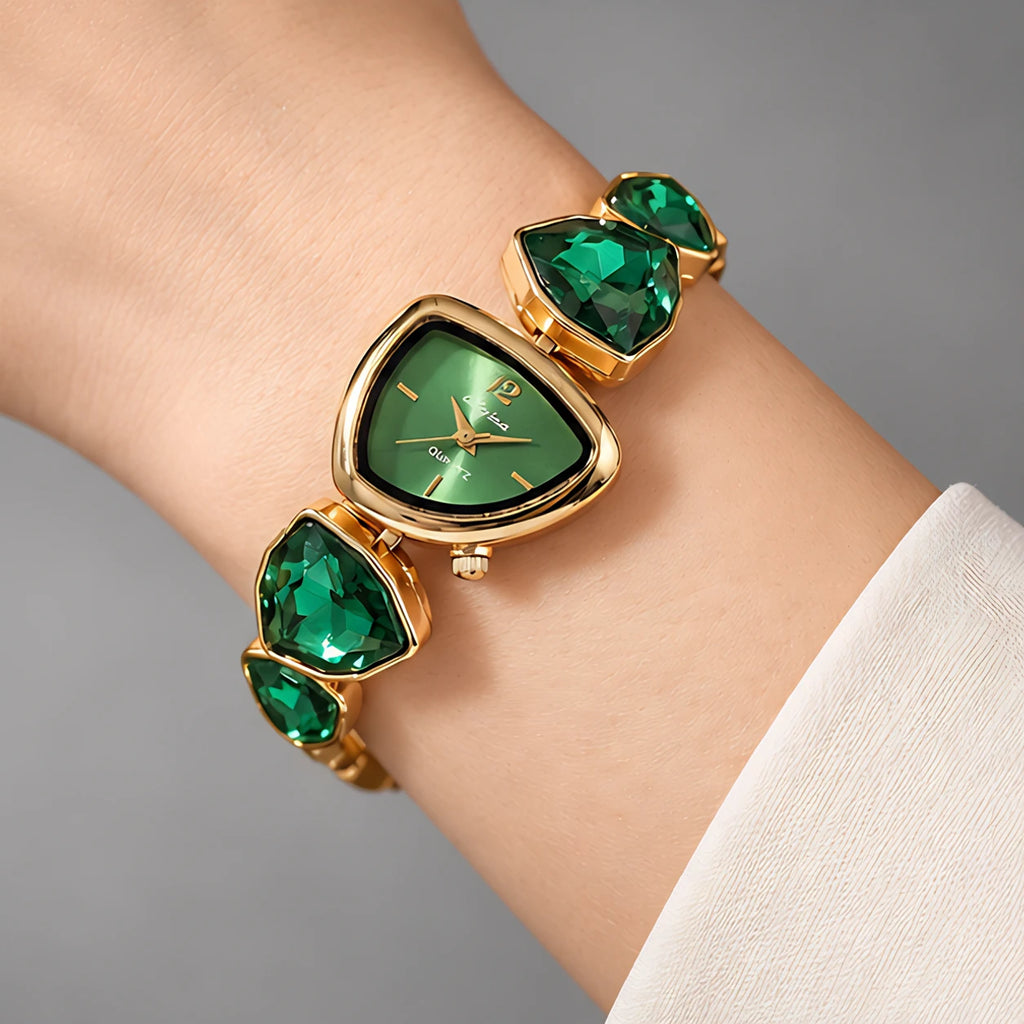 Seren Women's Triangular-Dial Watch - Green - Accessories > Watches > Geometric Dial Watches - Eric Muller - Image 2