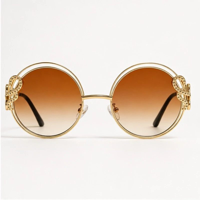 Serpo Round Wire Shades - Cognac - sunglasses - Eric Muller - Image 2