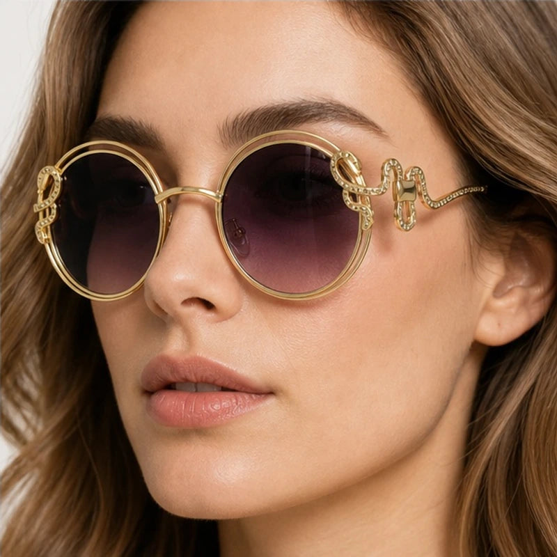 Serpo Round Wire Shades - Mauve - round sunglasses - Eric Muller - Image 3