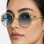 Serpo Round Wire Shades - Celeste - round sunglasses - Eric Muller - Image 3