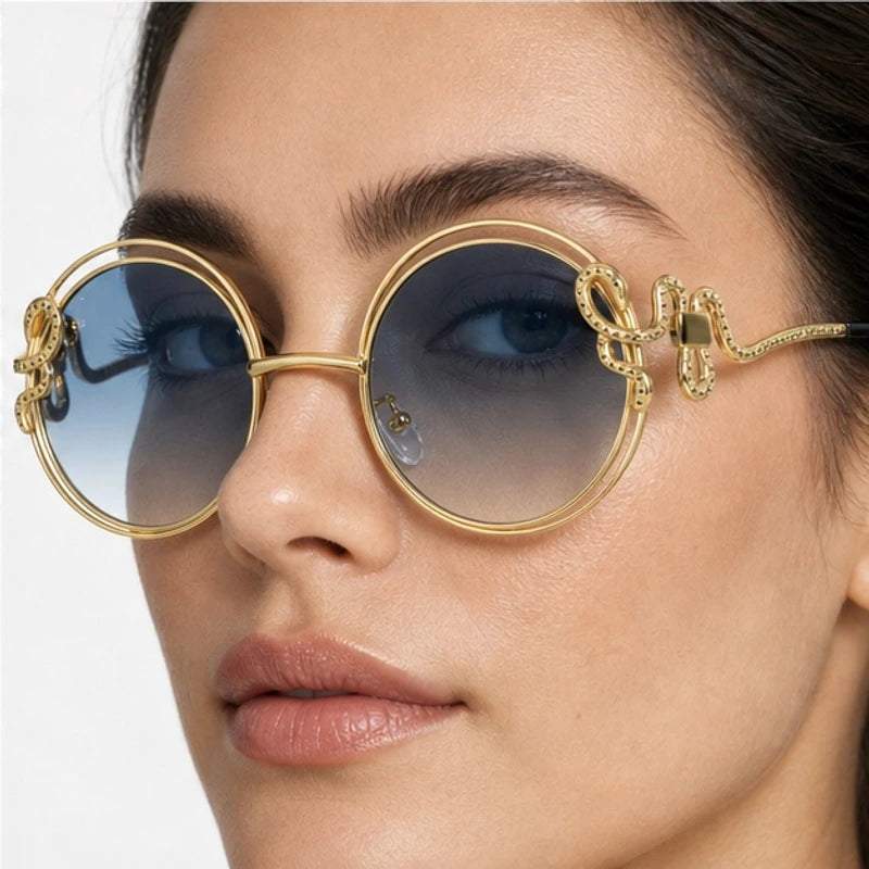 Serpo Round Wire Shades - Celeste - round sunglasses - Eric Muller - Image 3
