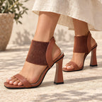Sidonie Women's Elastic-Strap Heeled Sandals - Brown - Women's Footwear > Sandals > Heeled Sandals - Eric Muller - Image 4