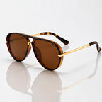 Solara Women's Retro Aviator Sunglasses - Leopard - Accessories > Sunglasses > Aviator Sunglasses - Eric Muller - Image 1