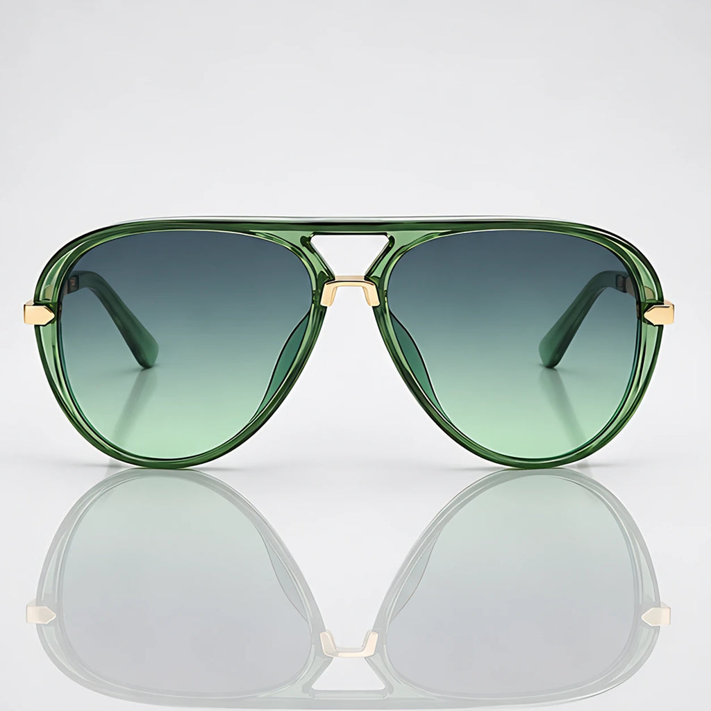 Solara Women's Retro Aviator Sunglasses - Green - Accessories > Sunglasses > Aviator Sunglasses - Eric Muller - Image 2