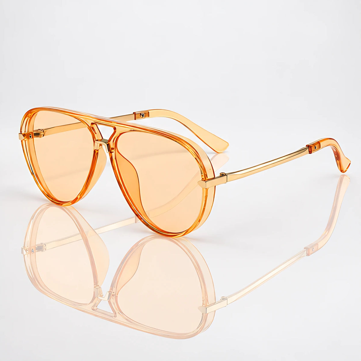 Solara Women's Retro Aviator Sunglasses - Orange - Accessories > Sunglasses > Aviator Sunglasses - Eric Muller - Image 1