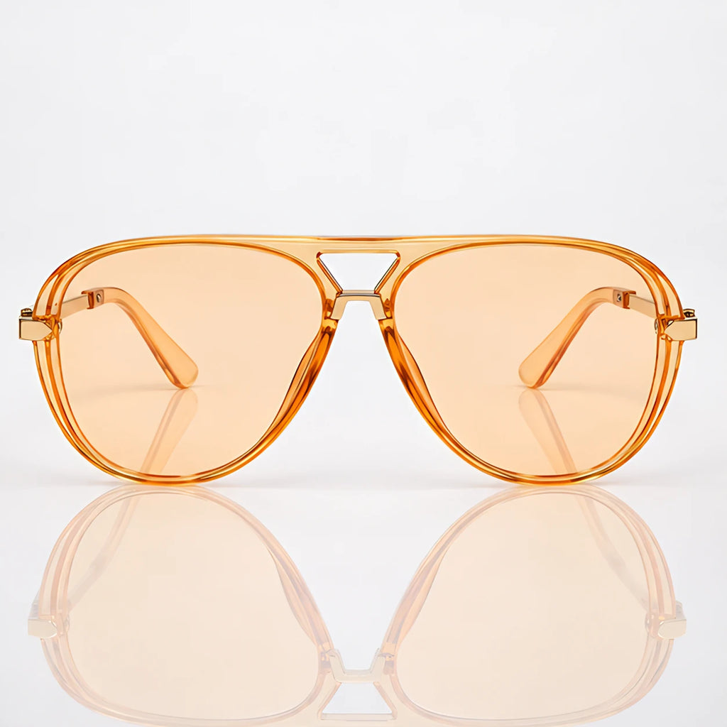 Solara Women's Retro Aviator Sunglasses - Orange - Accessories > Sunglasses > Aviator Sunglasses - Eric Muller - Image 2