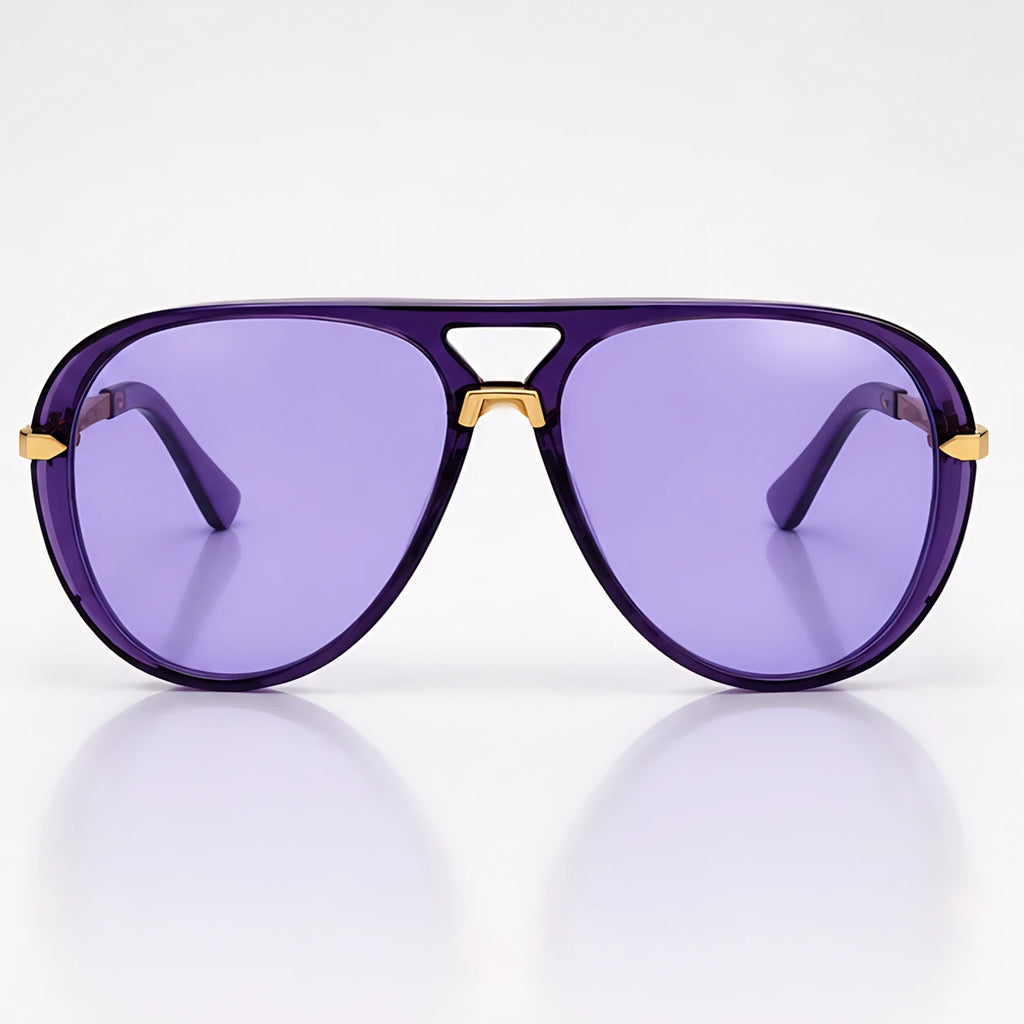 Solara Women's Retro Aviator Sunglasses - Purple - Accessories > Sunglasses > Aviator Sunglasses - Eric Muller - Image 2