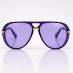 Solara Women's Retro Aviator Sunglasses - Purple - Accessories > Sunglasses > Aviator Sunglasses - Eric Muller - Image 2