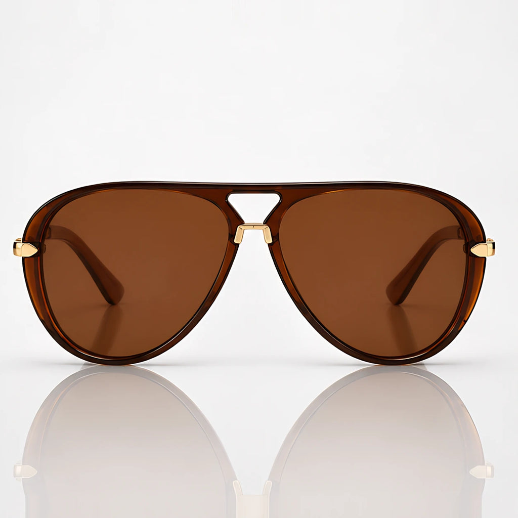 Solara Women's Retro Aviator Sunglasses - Brown - Accessories > Sunglasses > Aviator Sunglasses - Eric Muller - Image 2